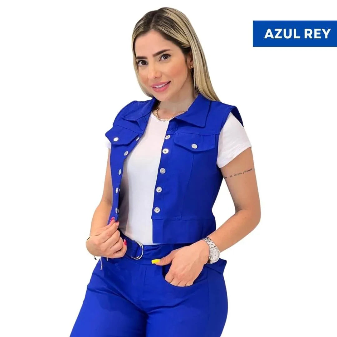 NUEVO CONJUNTO SET 3 PIEZAS - CHALECO, CAMISA Y PANTALÓN