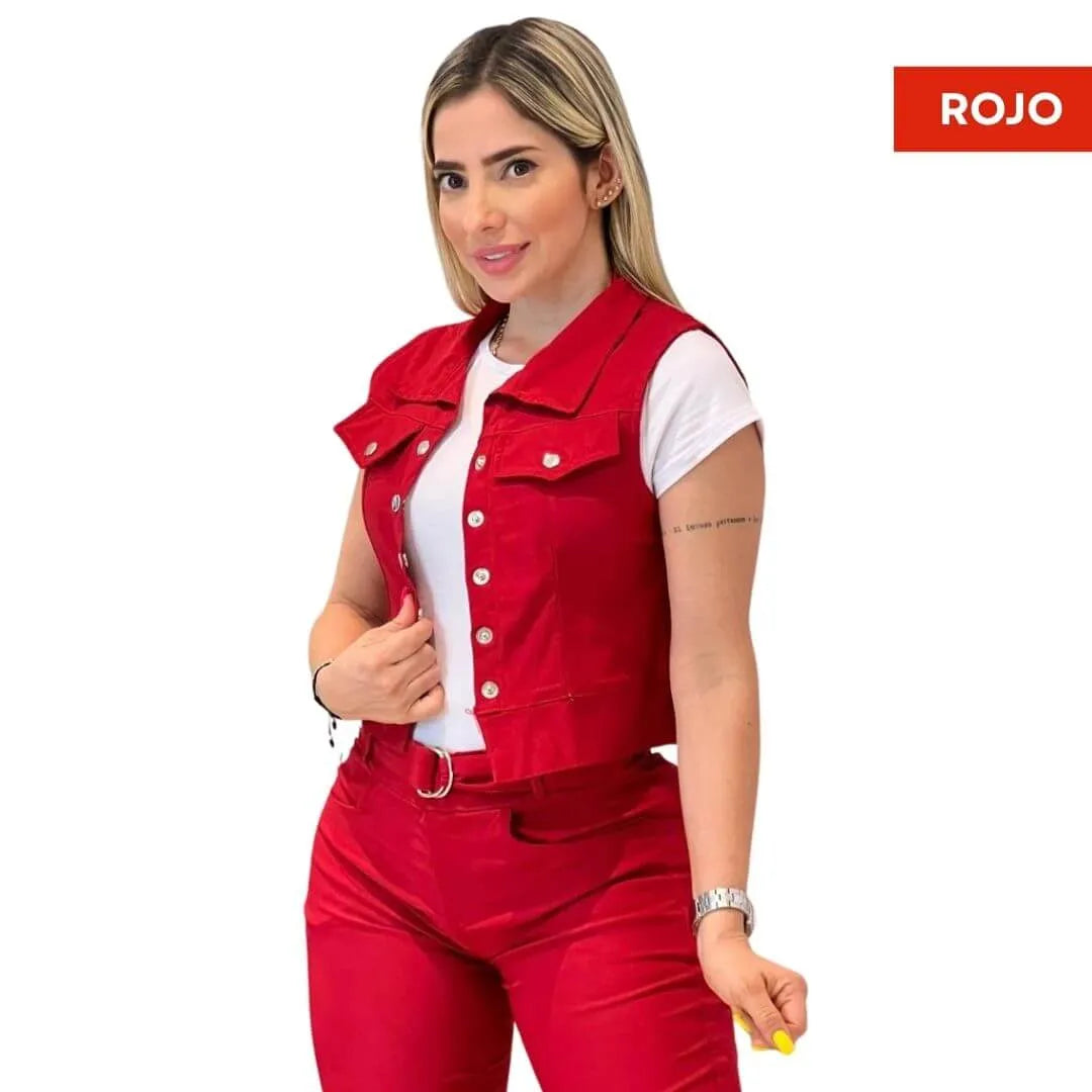 NUEVO CONJUNTO SET 3 PIEZAS - CHALECO, CAMISA Y PANTALÓN