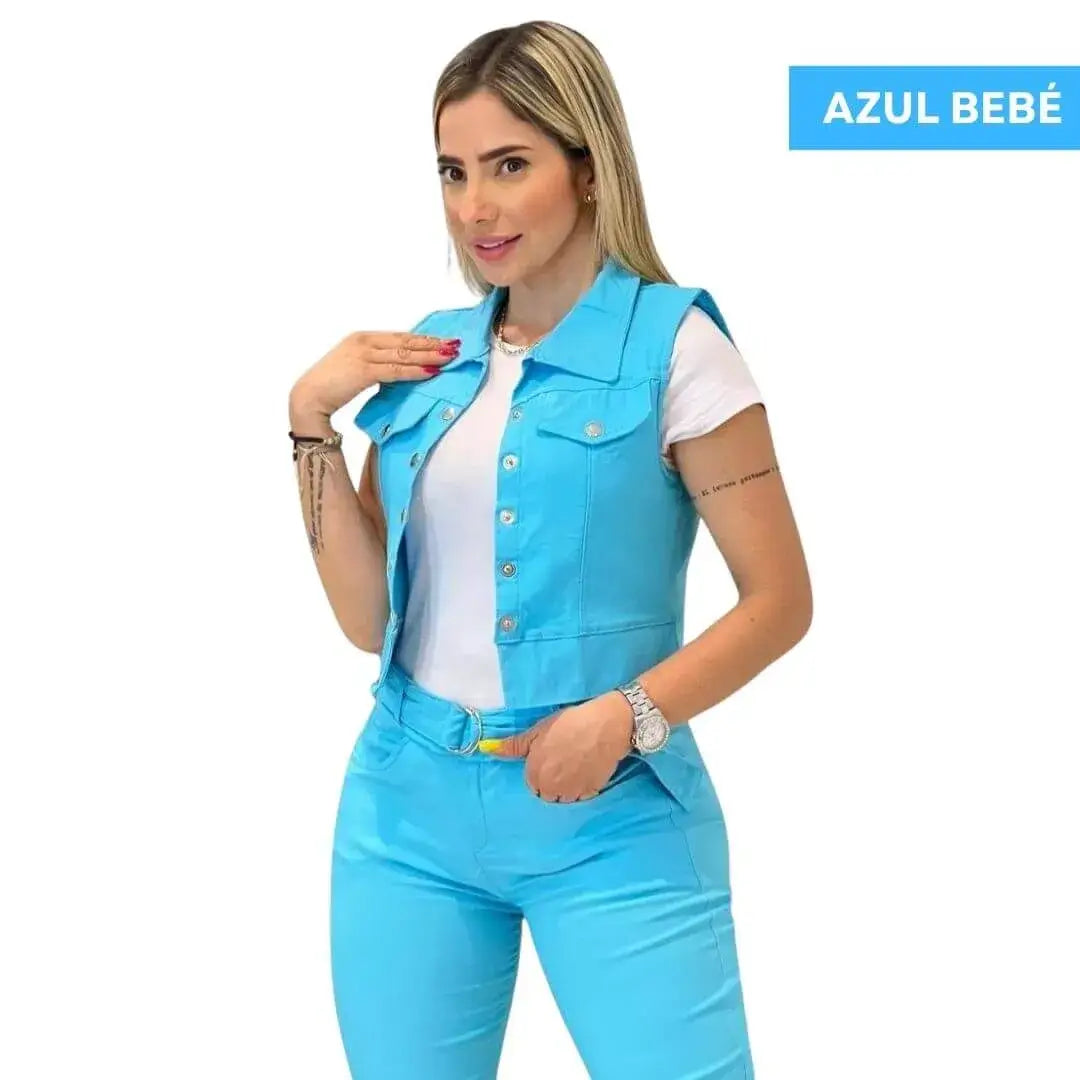NUEVO CONJUNTO SET 3 PIEZAS - CHALECO, CAMISA Y PANTALÓN