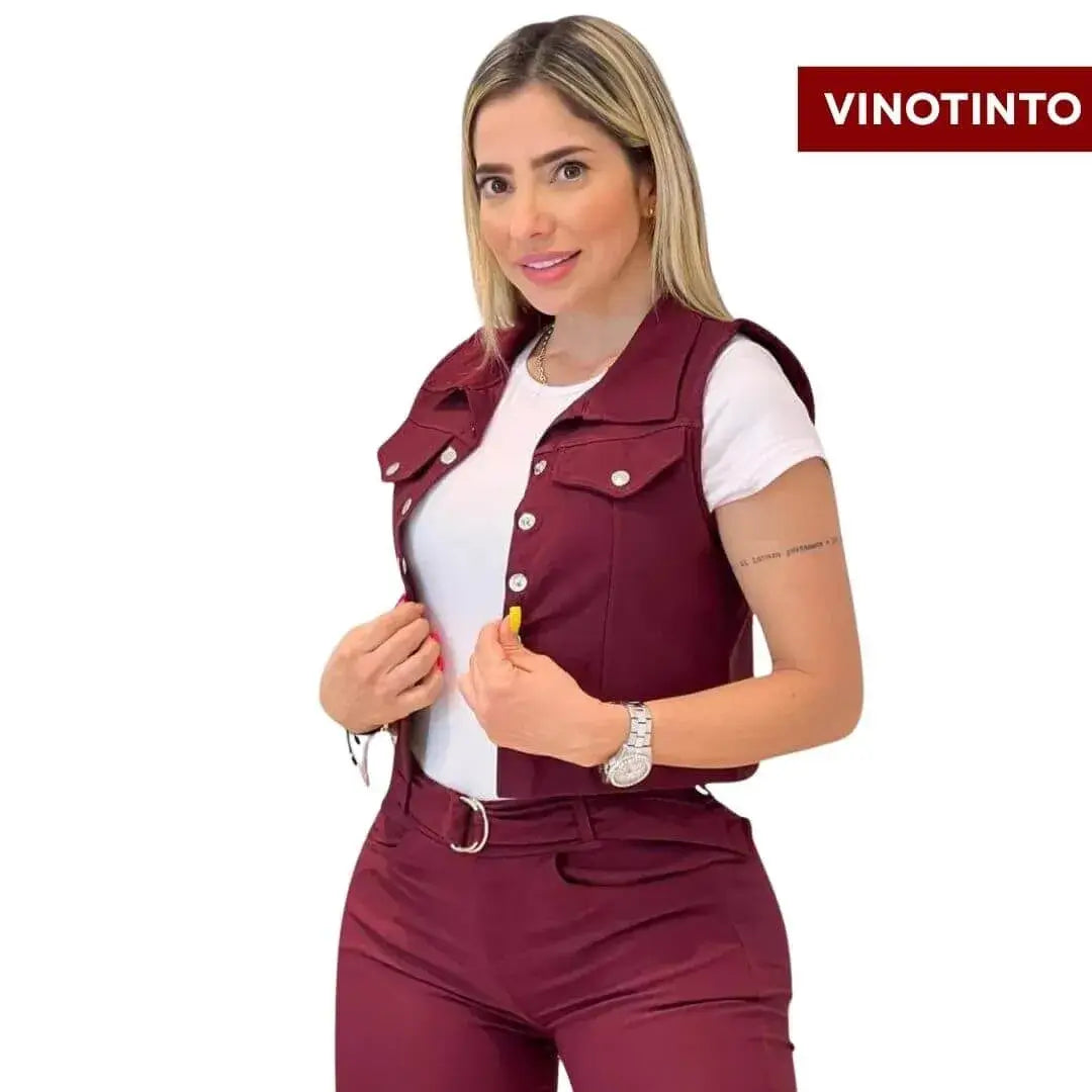 NUEVO CONJUNTO SET 3 PIEZAS - CHALECO, CAMISA Y PANTALÓN