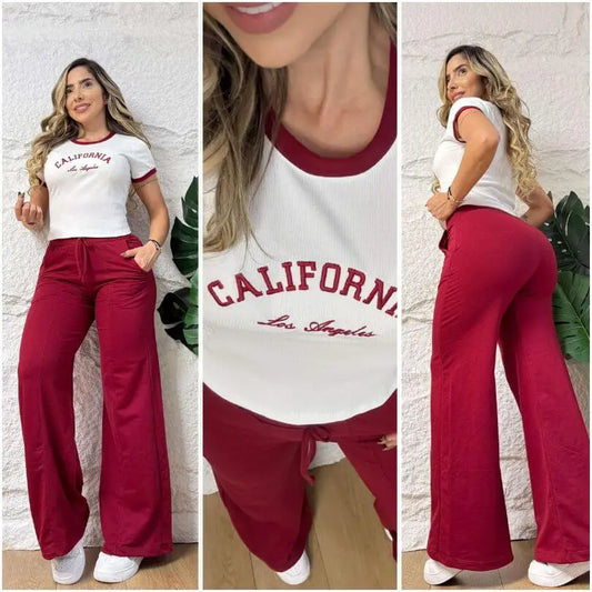 Nuevo Conjunto California Set 2 Piezas Camiseta + Pantalón