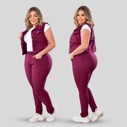 👗 Conjunto 3 Piezas con Chaleco XL 👗